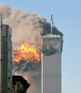 North_face_south_tower_after_plane_strike_9-11